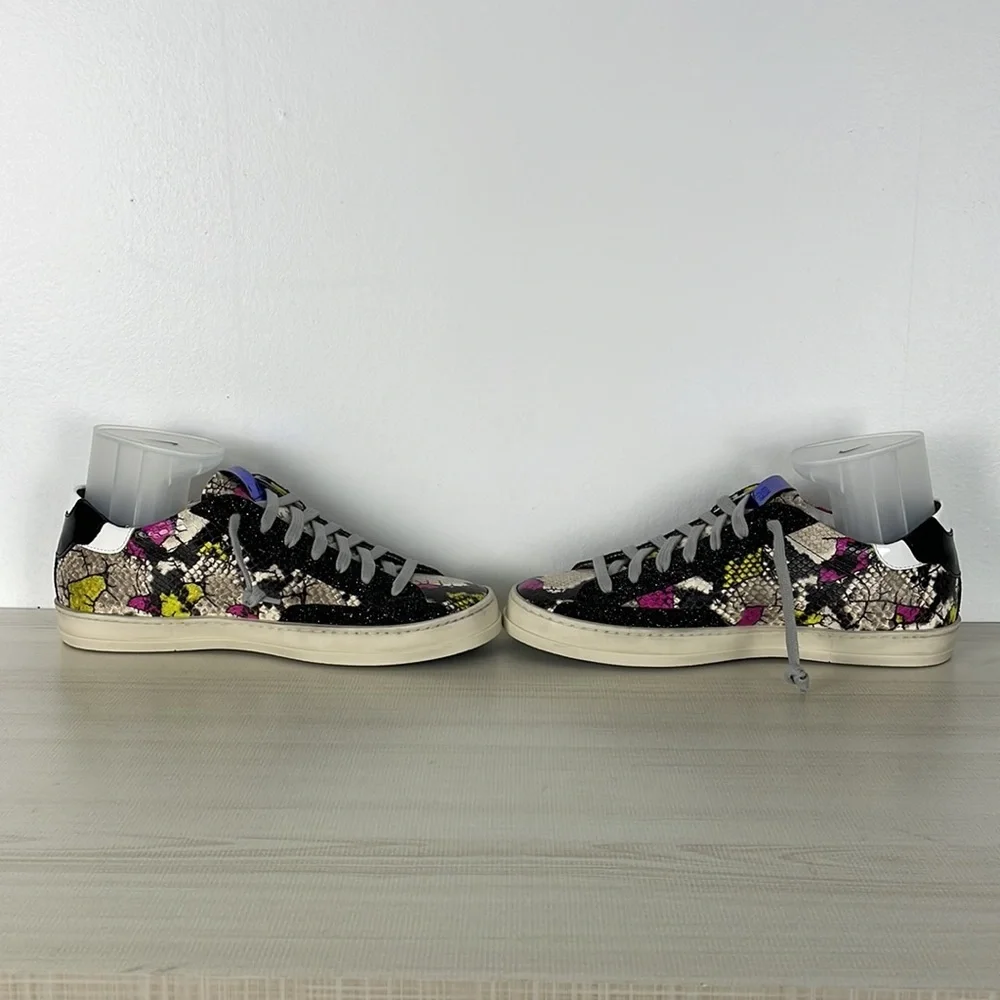 P448 women's S-21 John-W multicolor lace up snakeskin low top sneaker Size 7.5-8